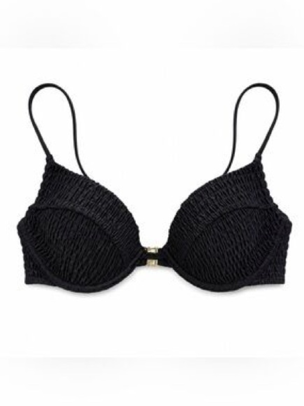 White Fox Boutique Black Textured Two-Piece Bikini